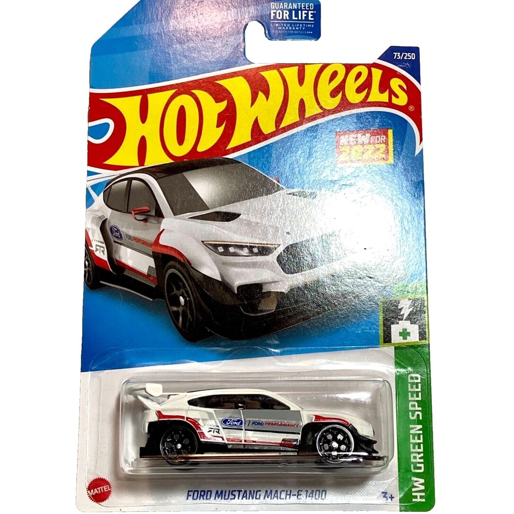 Hot Wheels Ford Mustang Mach-E 1400 Green Speed 1/5 White Die-cast 1/64 NIP 2022